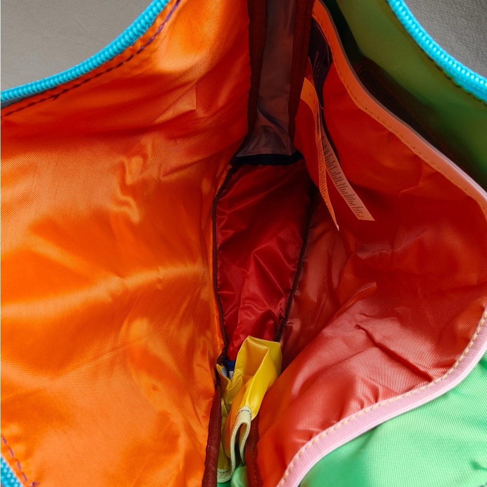 cotopaxi Colorblock Crossbody Bag - Green, Red & Blue with Yellow Strap - Picture 2 of 3